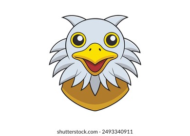 Charming eaglet vector cartoon, clipart, and line art for digital design and prints