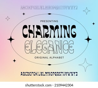 Charming elegance modern trendy alphabet. Graceful sophisticated typeface. Fashionable luxury refined font. Beautiful lettering. Chic gentle font. Floral ornate classy font. 