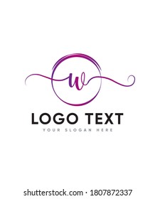 Charming and elegant handwritten letter type W  logo template, Vector logo for business and company identity 