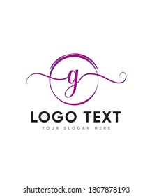 Charming and elegant handwritten letter type G logo template, vector logo for business and company identity 