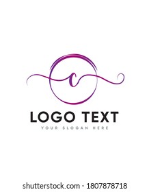 Charmante und elegante, handgeschriebene Briefvorlage vom Typ C Logo, Vektorsymbol für Unternehmen und Firmenidentität 