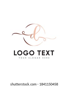 Plantilla de logotipo D de tipo de letra encantadora y elegante, logotipo de vectores para identidad empresarial y de empresa 