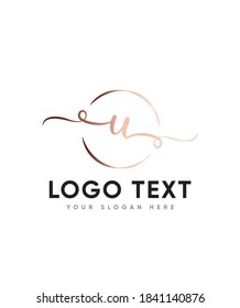 Charmante und elegante Briefvorlage des Typs U Logo, Vektorlogo für die Unternehmens- und Unternehmensidentität 