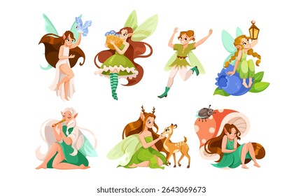 Charming and Enchanting Fairy Illustrations in a Beautifully Vibrant Pixel Art Style