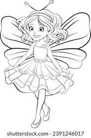A charming and enchanting fairy in a simple cartoon style