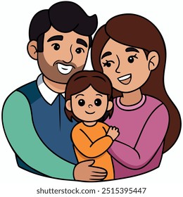 Charming family scene featuring loving parents and child, perfect for family-centric marketing and promotional materials.
