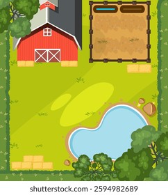 Charming farm with barn, pond, and trees