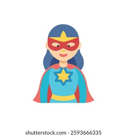 A charming female superhero icon perfect for kids' designs and playful themes.