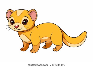 Charming ferret cartoon vector illustration on white background, perfect for digital products.