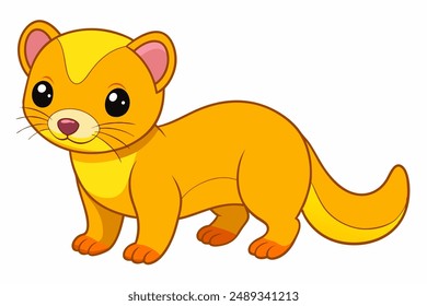 Charming ferret cartoon vector illustration on white background, perfect for digital products.