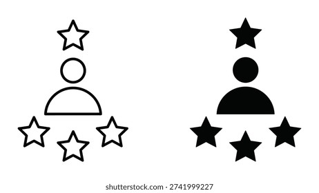 Charming flat design vector illustration of a family represented by stars and circles, evoking warmth and holiday spirit, perfect for Christmas cards, festive designs, and family-themed projects.