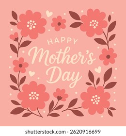 Charming floral Mother's Day greeting card design