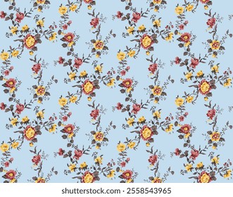 Charming Floral Print Seamless Pattern for Fabrics