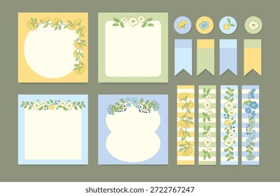 Charming Flower Planner Notes and Journal Decoration Kit. Charming floral to do list planner cards with matching decorative stickers and labels. Perfect for productivity planning, journals, notebooks, and creative design.