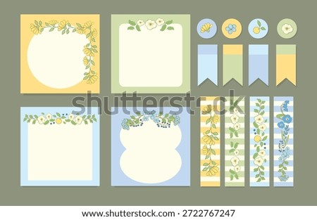 Charming Flower Planner Notes and Journal Decoration Kit. Charming floral to do list planner cards with matching decorative stickers and labels. Perfect for productivity planning, journals, notebooks, and creative design.