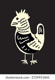 charming folk chicken artwork for decor