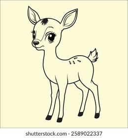 Charming Forest Fawn vector Illustration