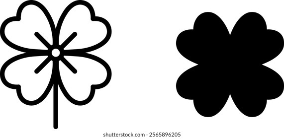 "Charming Four-Leaf Clover Icon Set - Vector Design"