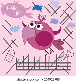charming free bird vector illustration