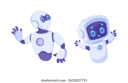 Robôs amigáveis encantadores que ilustram o futuro empolgante da tecnologia e inovação