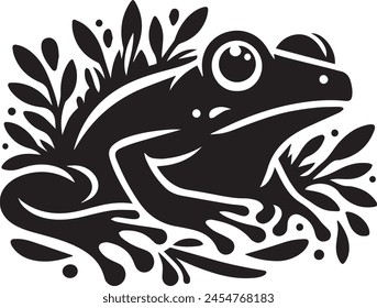 Charming Frog Silhouette Vector Illustration