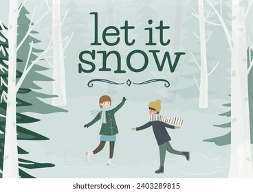 Charming and fun winter village illustrations