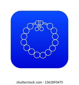 Charming gemstone bracelet icon blue vector isolated on white background