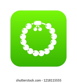 Charming gemstone bracelet icon green vector isolated on white background