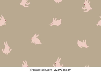Charming gentle Easter bunnies. Cute fluffy bunnies. Decoration for textiles or packaging paper
