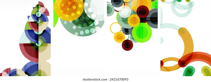 Charming geometric abstract posters. Mesmerizing set of circles, each design a harmonious blend of form and color. Elevate your design with modern, visually striking art
