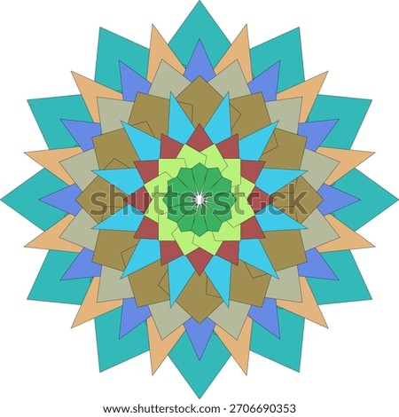 Charming Geometric Flower Mandala Abstract Pattern With Vibrant Appeal