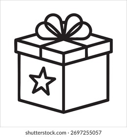 Charmante Geschenkbox mit Stern und Band für Feiertagsgrüße und -feiern, ein einfaches und dennoch elegantes Design, perfekt für jeden Anlass!