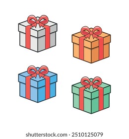 Charming gift box vector illustration with a clean, versatile design. Perfect for holiday cards, branding, and creative projects. High-quality, scalable artwork that adds a festive touch to any design