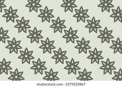 Charming gray and brown sunflower batik motif pattern vector illustration file for wallpaper and background.