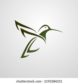 
Charming green gradient bird logo-vector illustration
