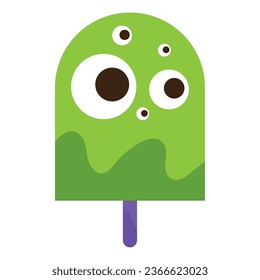 CHARMING GREEN POPSICLE WITH ZOMBIE EYES KAWAII FOR HALLOWEEN