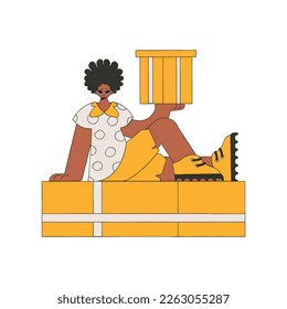 Charming guy is holding boxes. Understanding the process of parcel and cargo delivery.