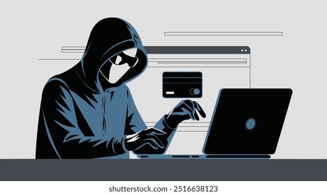 Hacker encantador operando uma ilustração de ícone de vetor de laptop. Ideal para projetos de tecnologia