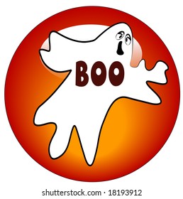 botón fantasma de halloween encantador o icono - ilustración