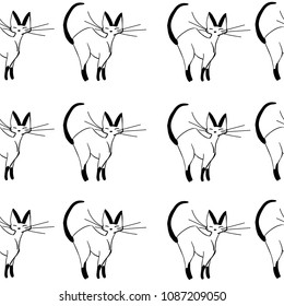 Charming hand drawn cats design seamless pattern vector for prints on paper, fabric or objects