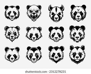 Encantadora ilustración de diseño del logo de panda dibujado a mano, mostrando la naturaleza lúdica y adorable de este querido oso