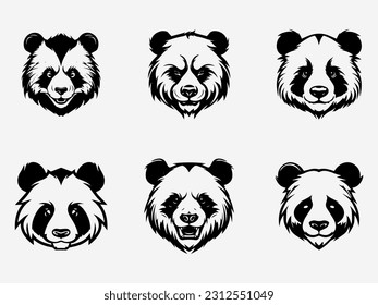 Charming hand drawn panda logo design illustration, showcasing the playful and adorable nature of this beloved bear