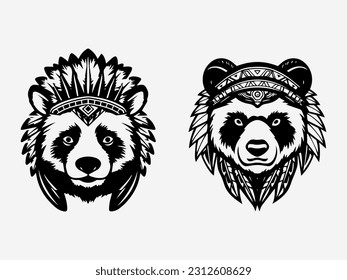 Charming hand drawn panda logo design illustration, showcasing the playful and adorable nature of this beloved bear