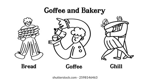 Charming hand-drawn breakfast vector icons! This collection includes adorable outline doodles of toast, smoothies, fruits, coffee, and other morning delights—great for menus, packaging, and cozy break