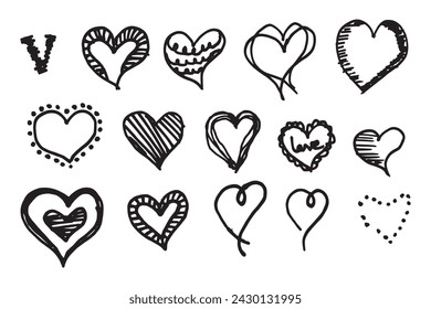 Charming Hand-Drawn Heart  Free Vector Drawing Illustration.