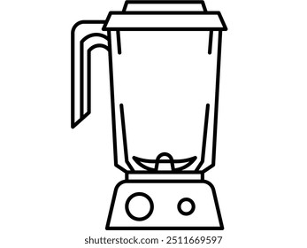 A charming, hand-drawn illustration of a vintage blender. Perfect for adding a touch of nostalgic charm to your kitchen-themed projects. This versatile image can be used for a variety of purposes