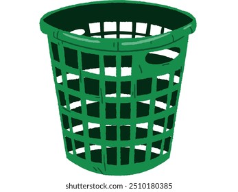 A charming, hand-drawn illustration of a vintage laundry basket. Perfect for adding a touch of rustic charm to your home decor projects. This versatile image can be used for a variety of purposes,