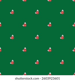 A charming holiday-themed seamless pattern  red flowers combined with green leafy accents. Perfect for seasonal designs, fabric prints, or digital wallpapers for festive occasions and celebrations.