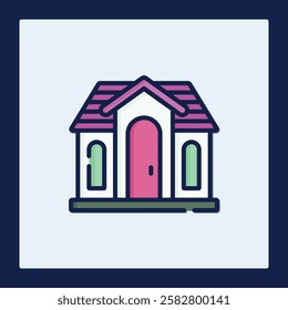Charming House Accommodation Icon Graphic