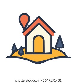 Charming House Illustration Perfect for Real Estate  Home Design Projects